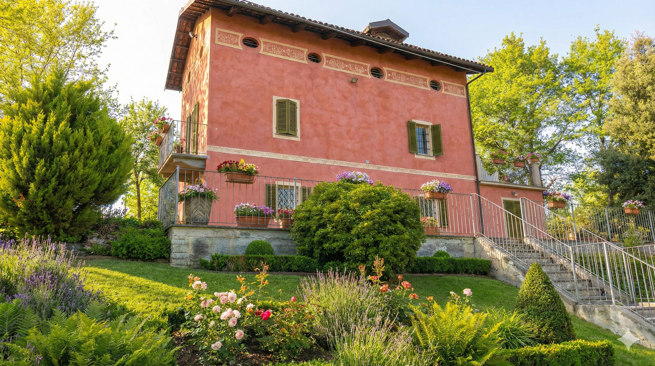 La cascina vista dal giardino